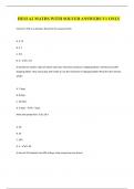 HESI A2 MATHS WITH SOLVED ANSWERS V1 ONLY