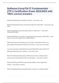 Software-CompTIA IT Fundamentals &lpar;ITF&plus;&rpar; Certification Exam 2023&sol;2024 with 100&percnt; correct answers