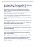 Prophecy Core Mandatory Part 3 Correct Questions & Answers&lpar;Rated A&plus;&rpar;