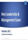 Hesi Leadership & Management Exam V1-V2 (Actual Exam Screenshots A+)