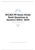 NCLEX PN Exam Study Bank Questions & Answers 2023/ 2024