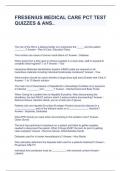 FRESENIUS MEDICAL CARE PCT TEST QUIZZES & ANS&period;&period;