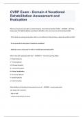CVRP Exam - Domain 4 Vocational Rehabilitation Assessment and Evaluation