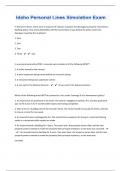 Idaho Personal Lines Simulation 280 Exam Questions And Answers