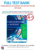 Test Bank For Fundamentals of Nursing 9th Edition Potter Perry - All Chapters | Complete Guide 2022