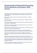 Governmental and Nonprofit Accounting &lpar;IYC2&rpar; Questions and Answers 100&percnt; Correct