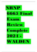 NRNP 6665 Final Exam Review Complete 2024 - WALDEN UNIVERSITY