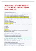 WGU C213&period; PRE-ASSESSMENT&colon; ACCOUNTING FOR DECISION 