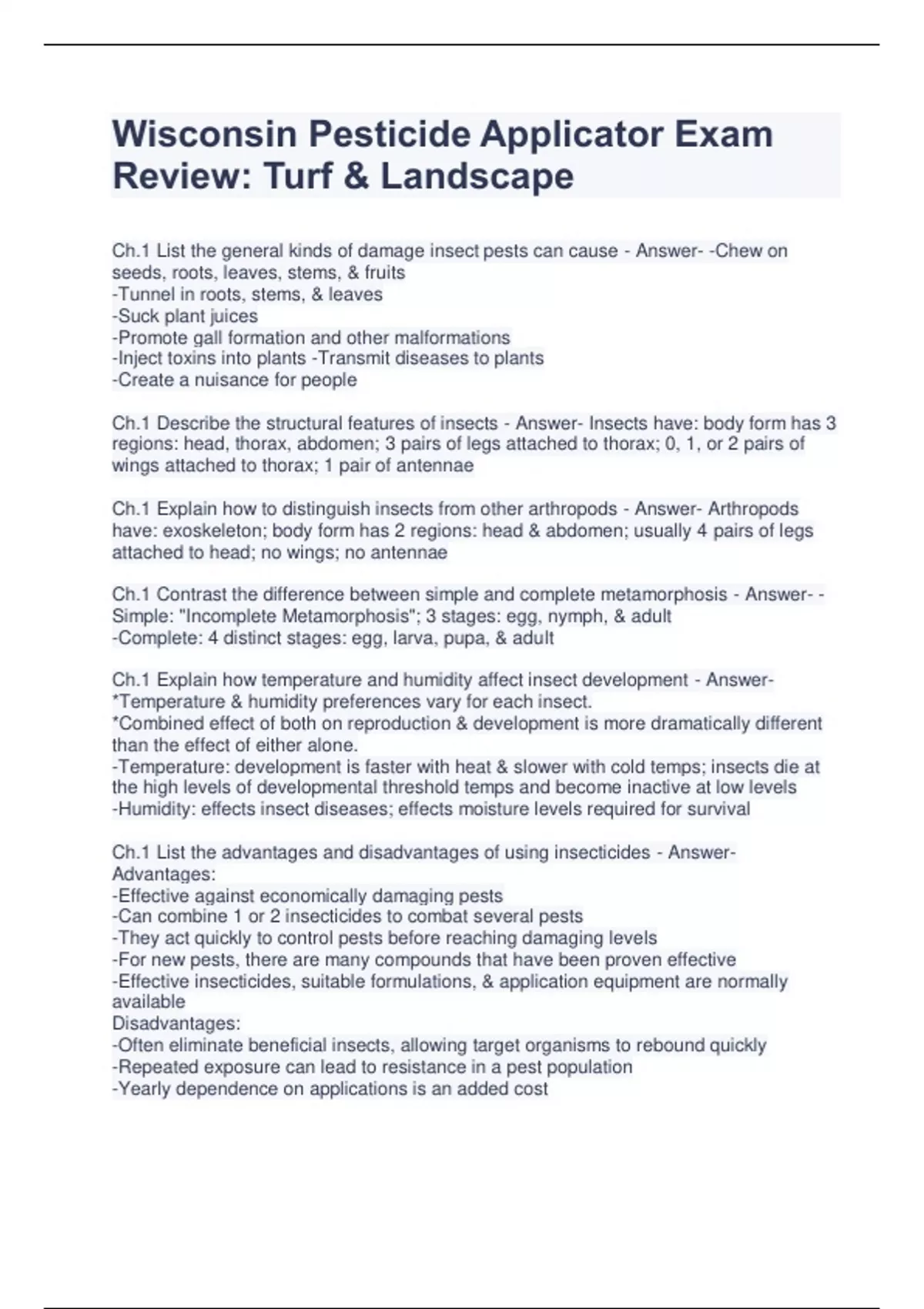 Wisconsin Pesticide Applicator Exam Review Turf & Landscape 221