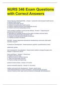NURS 346 Exam Questions with Correct Answers