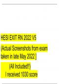 HESI EXIT RN  V5/ ACTUAL EXAM QUESTIONS & ANSWERS 2022/2023 LATEST UPDATE / GRADED A+