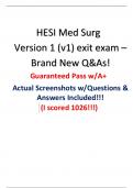 HESI Med Surg Exit Exam (V1 Version 1)/ ACTUAL EXAM QUESTIONS & ANSWERS 2022/2023 LATEST UPDATE / GRADED A+