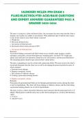SAUNDERS NCLEX-PN1 EXAM 3 FLUID&sol;ELECTROLYTES ACID&sol;BASE QUESTIONS AND EXPERT ANSWERS GUARANTEED PASS A GRADED 2023-2024