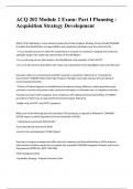 ACQ 202 Module 2 Exam&colon; Part I Planning - Acquisition Strategy Development Questions and answers 2023&sol;2024