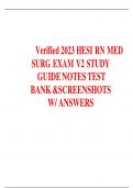 Verified 2023 HESI RN MED SURG EXAM V2 STUDY GUIDE NOTES TEST BANK &SCREENSHOTS W/ ANSWERS