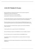 ACQ 101 Module 01 Exams VERIFIED QUESTIONS AND ANSWERS