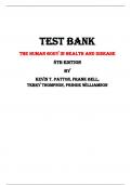 The Human Body in Health and Disease 8th Edition Test Bank By Kevin T. Patton, Frank Bell,  Terry Thompson, Peggie Williamson| Chapter 1 – 25, Latest - 2023/2024|