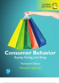 Test Bank for Consumer Behavior Buying, Having, Being, 13th Edition BY Michael R. Solomon 