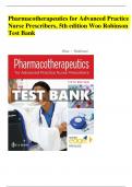 TEST BANK; PHARMACOTHERAPEUTICS FOR ADVANCED PRACTICE NURSE PRESCRIBERS, 5TH EDITION WOO ROBINSON.COVERING CHAPTERS 1-55 QUESTIONS AND ANSWERS