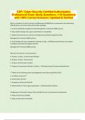 CAP &sol; Cyber Security Certified Authorization  Professional Exam Study Questions &vert; 135 Questions  with 100&percnt; Correct Answers &vert; Updated & Verified