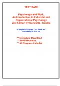 Test Bank for Psychology and Work, An Introduction to Industrial and Organizational Psychology, 2nd Edition Truxillo (All Chapters included)