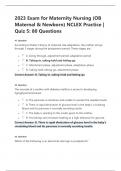 2023 Exam for Maternity Nursing &lpar;OB  Maternal & Newborn&rpar; NCLEX Practice &vert;  Quiz 5&colon; 80 Questions
