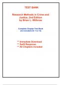 Test Bank for Research Methods in Crime and Justice, 2nd Edition Withrow (All Chapters included)
