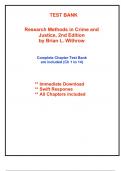 Test Bank for Research Methods in Crime and Justice&comma; 2nd Edition Withrow &lpar;All Chapters included&rpar;