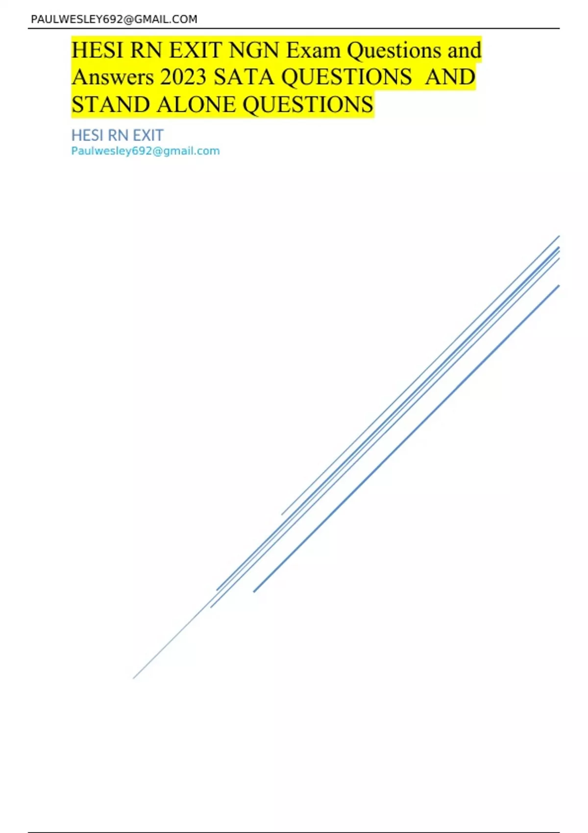 HESI RN EXIT NGN Exam Questions and Answers 2023 SATA QUESTIONS AND