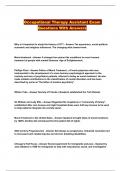 Occupational Therapy Assistant Exam Questions With Answers