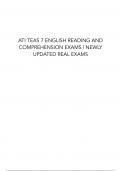ATI TEAS 7 ENGLISH READING AND COMPREHENSION EXAMS  NEWLY UPDATED REAL EXAMS 