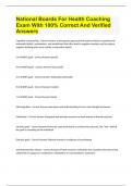 National Boards For Health Coaching Exam With 100&percnt; Correct And Verified Answers