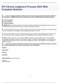 ATI Clinical Judgment Process 2023 With Complete Solution