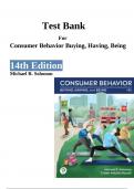 Test Bank For Consumer Behavior Buying, Having, Being, 14th Edition by Michael R. Solomon |2024|