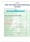Exam APEA TEST BANK FLASH CARDS Apea test bank APEA TEST BANK FLASH CARDS Apea test bank Exam APEA TEST BANK FLASH CARDS Apea test bank APEA TEST BANK FLASH CARDS Apea test ban