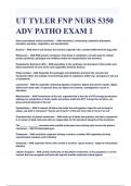 UT TYLER FNP NURS 5350 ADV PATHO Exam 1 Questions and Answers Latest Updated 2024&lpar; A&plus; GRADED 100&percnt; VERIFIED&rpar;&period;