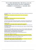 WGU BIOCHEMISTRY 785 FINAL EXAM  100Q QUESTIONS WITH VERIFIED  CORRECT ANSWERS&sol;A&plus; GRADE 2023  VERSION