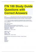 ITN 100 Study Guide Questions with Correct Answers 