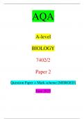 AQA A-level BIOLOGY 7402/2 Paper 2 Question Paper + Mark scheme [MERGED] June 2023