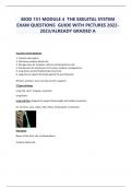 BIOD 151 MODULE 4 THE SKELETAL SYSTEM  EXAM QUESTIONS GUIDE WITH PICTURES 2022- 2023&sol;ALREADY GRADED A