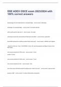 DSE ADEX OSCE exam 2023/2024 with 100% correct answers