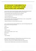 ATI ENGAGE FUNDAMENTALS NUTRITION- POSTTEST EXAM QUESTIONS AND ANSWERS