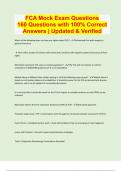 FCA Mock Exam Questions 160 Questions with 100% Correct  Answers | Updated & Verified