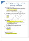 Relias RN Pharmacology A Test with Correct Answers 2024