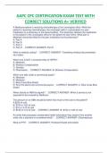 AAPC CPC CERTIFICATION EXAM TEST WITH  CORRECT SOLUTIONS A&plus; VERIFIED