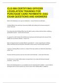 CLG 006 CERTIFYING OFFICER LEGISLATION TRAINING FOR PURCHASE CARD PAYMENT -DAU