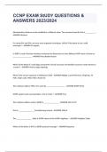 CCNP EXAM StUDY QUESTIONS & ANSWERS 2023&sol;2024