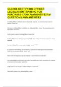 CLG 006 CERTIFYING OFFICER LEGISLATION TRAINING FOR PURCHASE CARD PAYMENTS EXAMM QUESTIONS AND ANSWERS