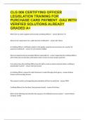 CLG 006 CERTIFYING OFFICER LEGISLATION TRAINING FOR PURCHASE CARD PAYMENT -DAU EXAM QUESTIONS AND ANSWERS