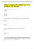 ACCUPLACER MATH QUESTIONS WITH VERIFIED SOLUTIONS.